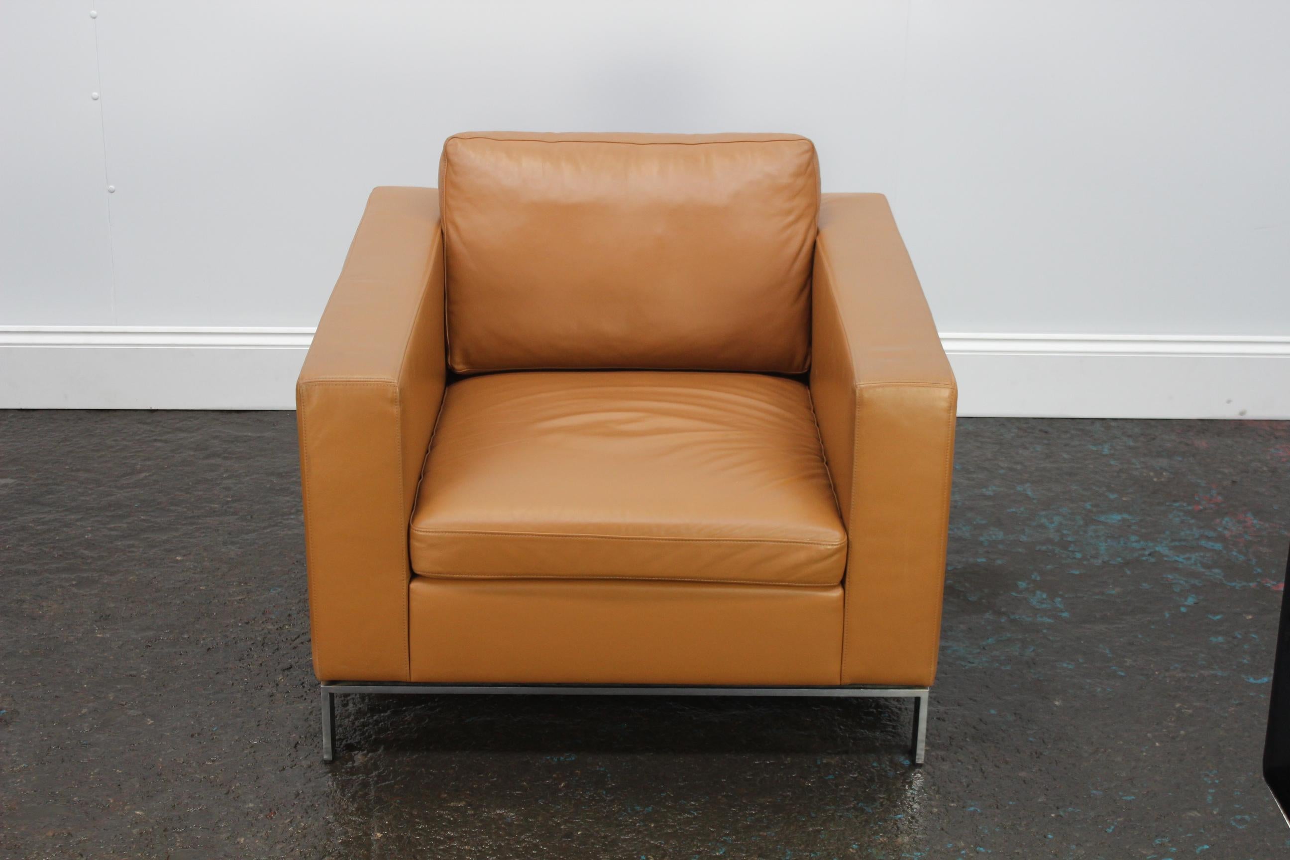 2 Walter Knoll "Foster 503.10" Armchairs in TanBrown Leather by Norman