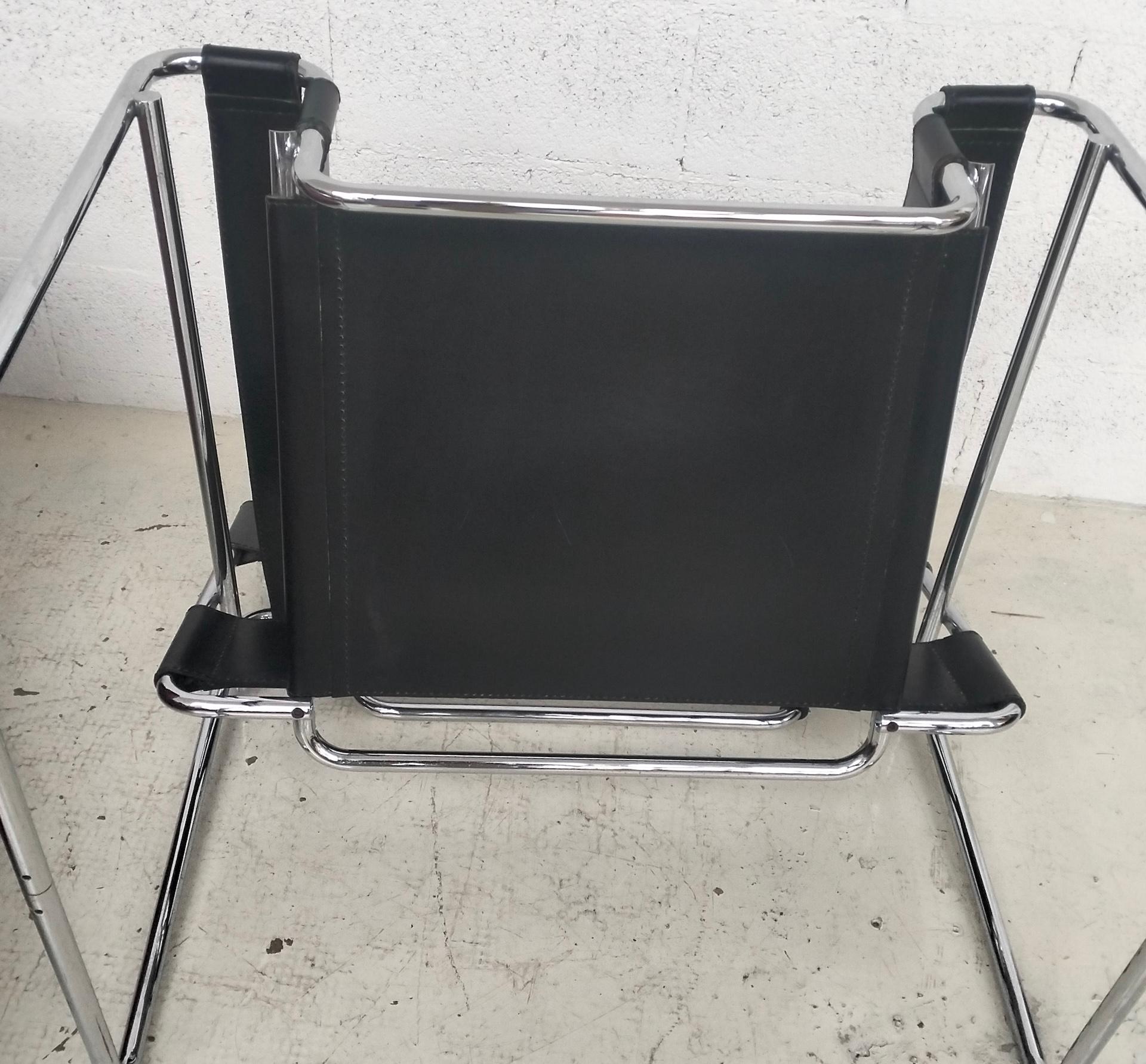 2 Sessel aus verchromtem Wassily-Stahl und Leder von M. Breuer für Gavina 60er, 70er Jahre im Angebot 10