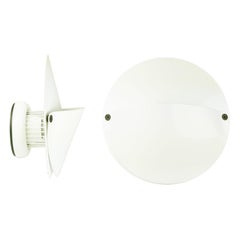 2 Apliques de metal blanco y caucho Giovi de Achille Castiglioni para Flos, 1976