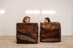 2 Wood/Leather Trunks