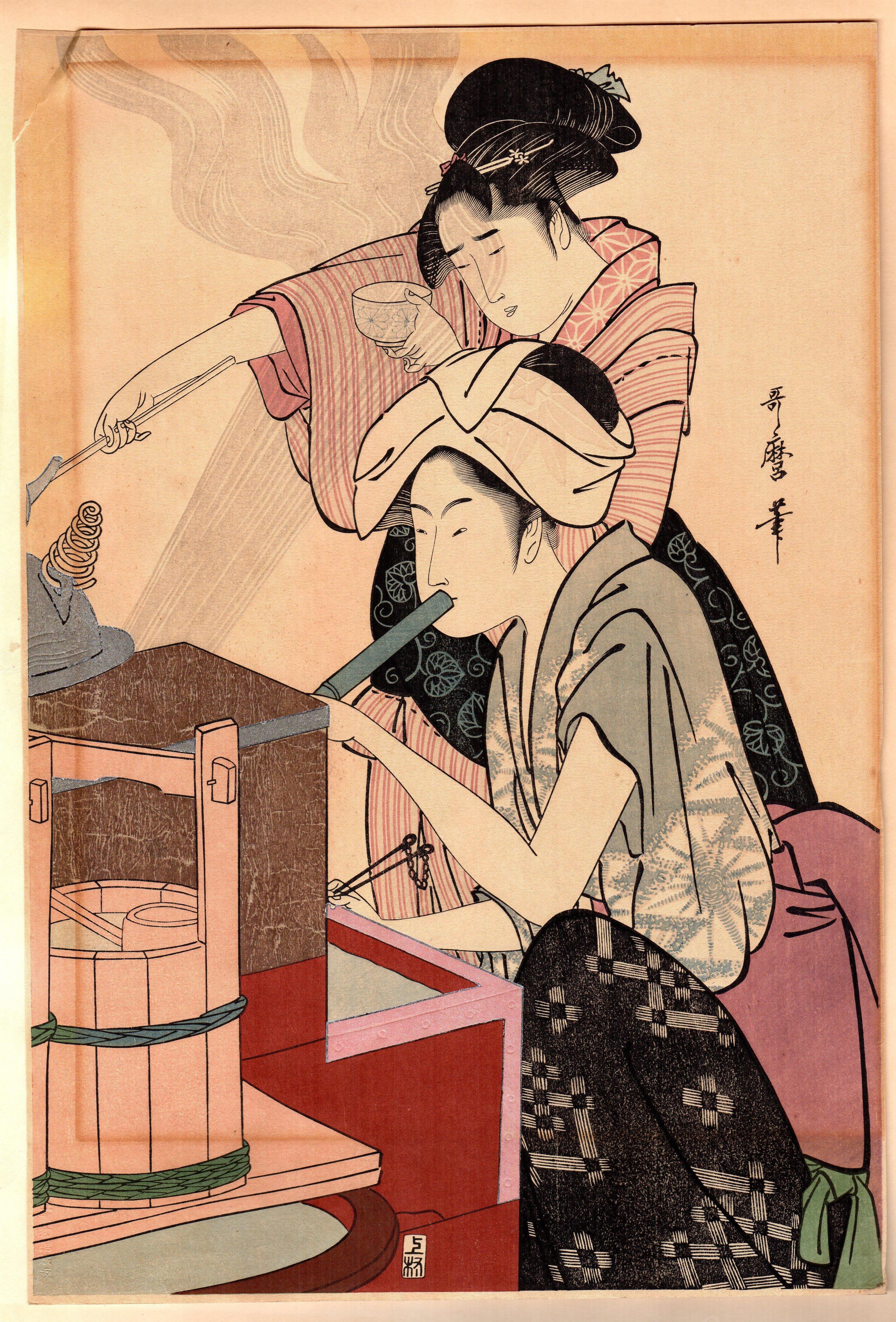 2 Woodblock Prints KITAGAWA UTAMARO 喜多川歌麿 '1948 National Museum, Japan' 1