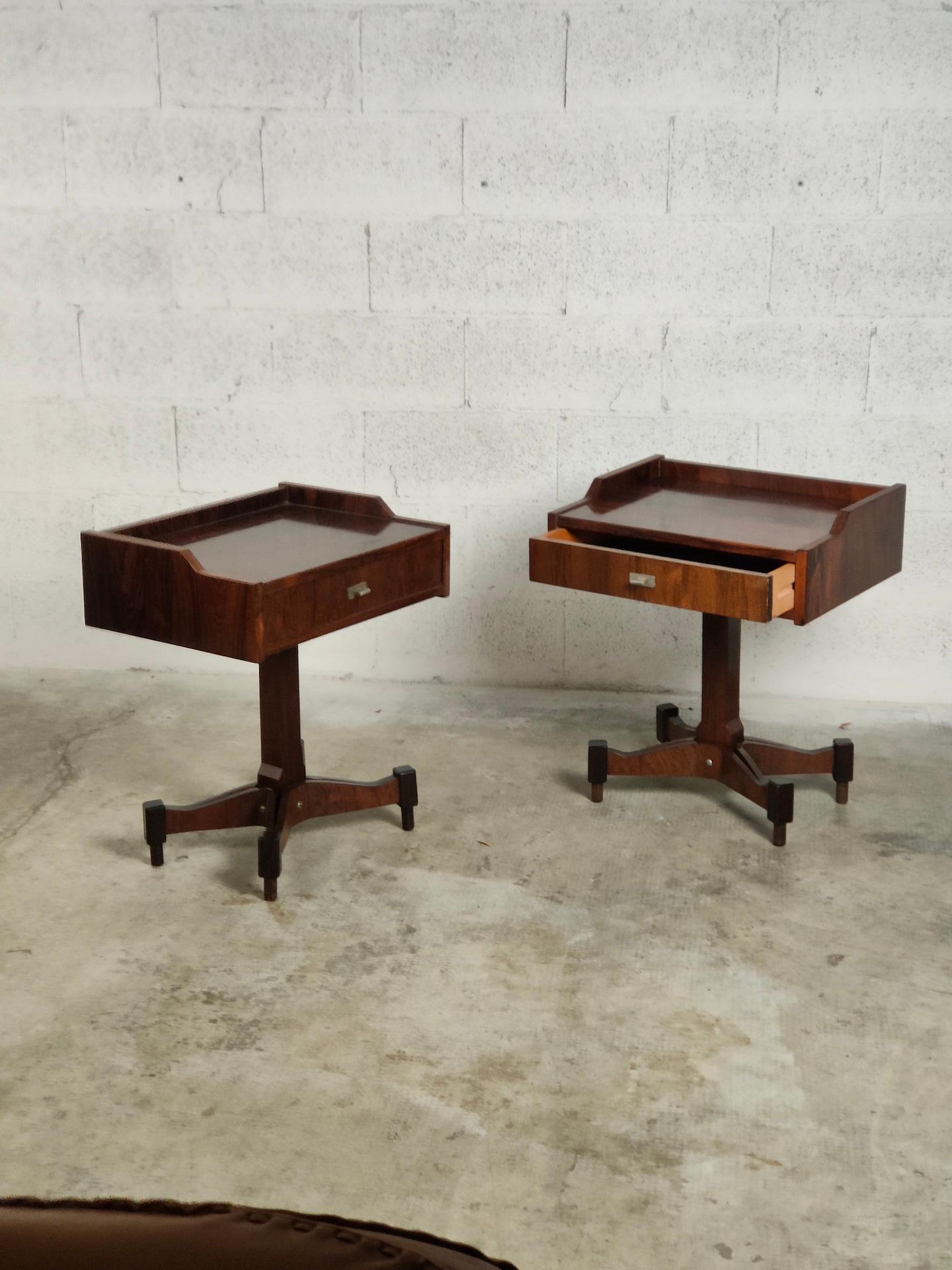 2 Wooden Nightstands Sc 50 Model by Carlo Salocchi for Sormani 60's, Italy 2