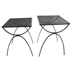 2 Wrought Iron Patio Garden  Nesting Tables Att. to Tempestini for Salterini