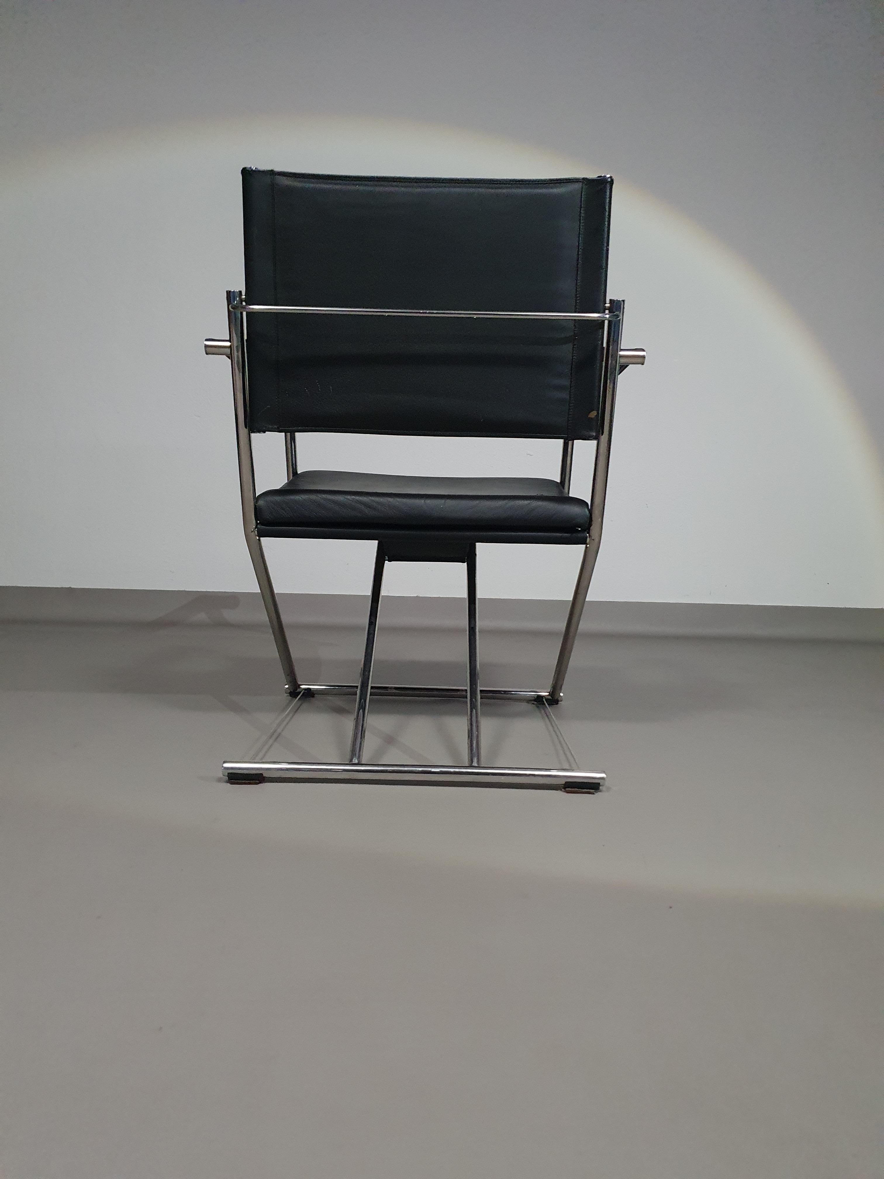 2 x 1986 Mark Singer EUROKA Chaise pliante en cuir/ Campaigner Glider MOMA Modernity en vente 9