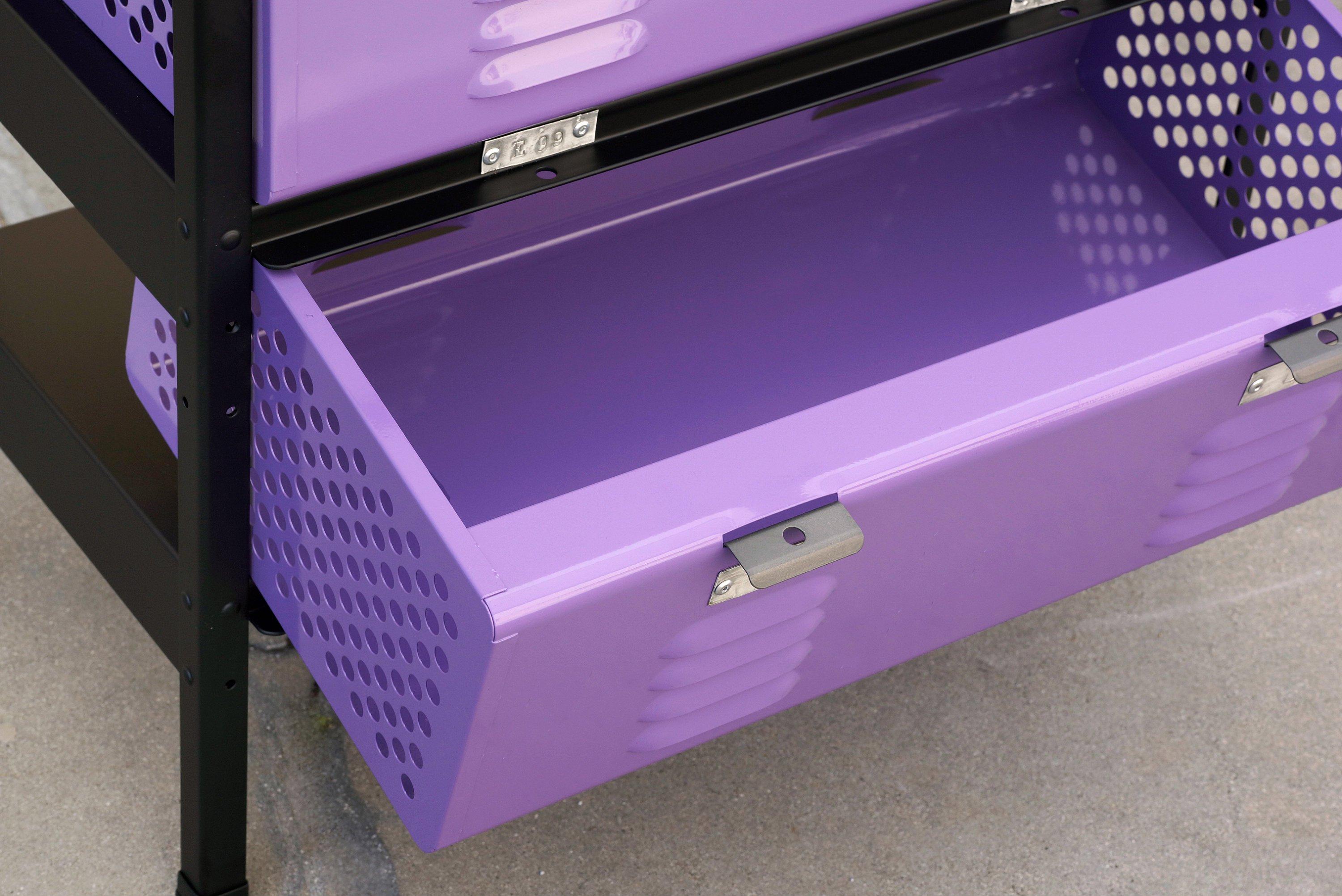Mid-Century Modern 2 x 2 Locker Basket Unit in Lilac, Vintage Inspired/ Newly Fabricated to Order For Sale