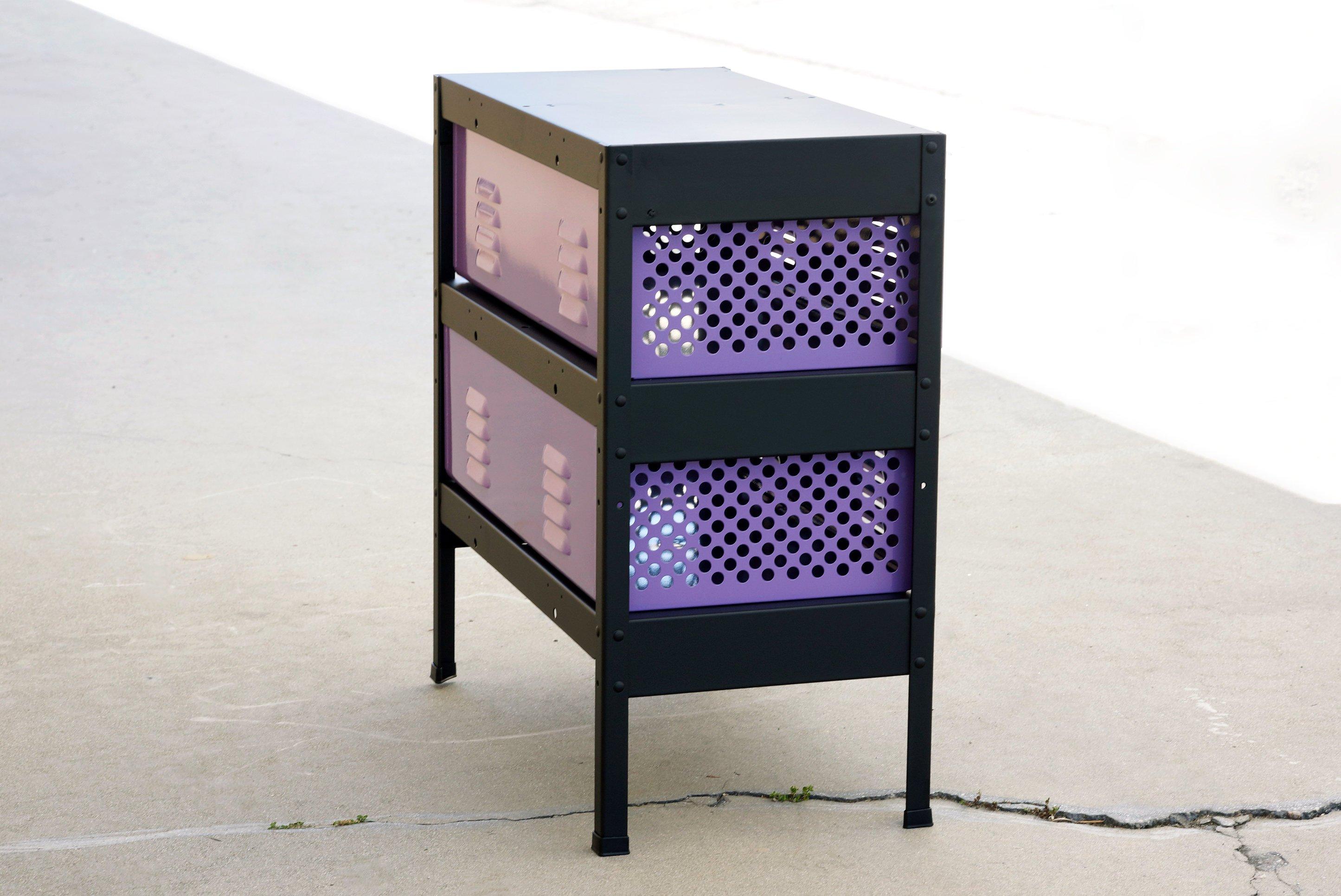 American 2 x 2 Locker Basket Unit in Lilac, Vintage Inspired/ Newly Fabricated to Order For Sale