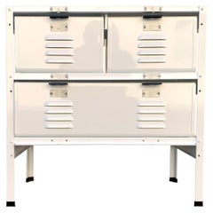 2 x 2 Locker Basket Unit in White on White, Newly Fabricated to Order