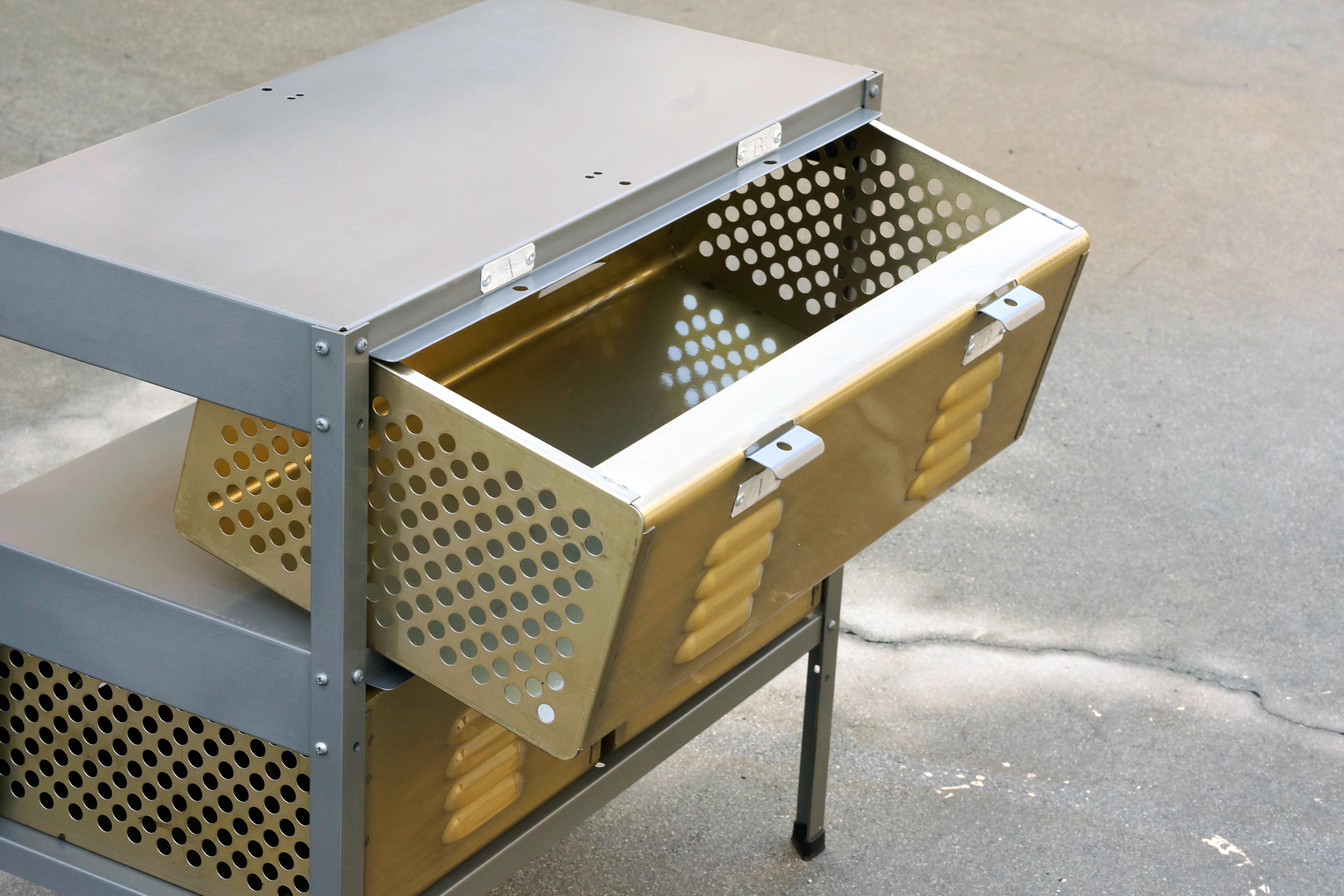 Mid-Century Modern 2 x 2 Locker Basket Unit, Vintage Inspired and Newly Fabricated to Order For Sale