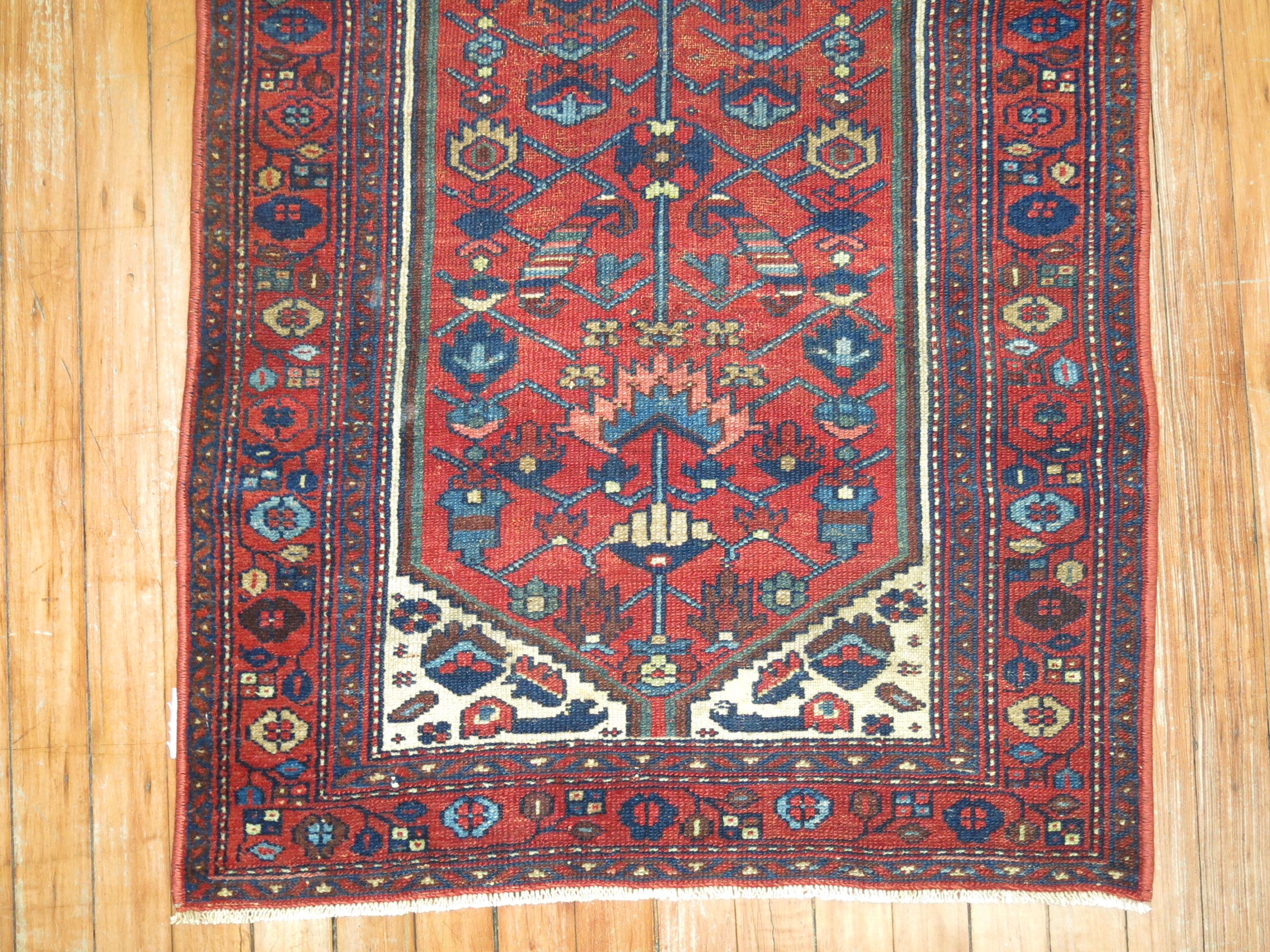 Wool Traditional Handmade Persian Hamedan 20th Century Antique Oriental Rug