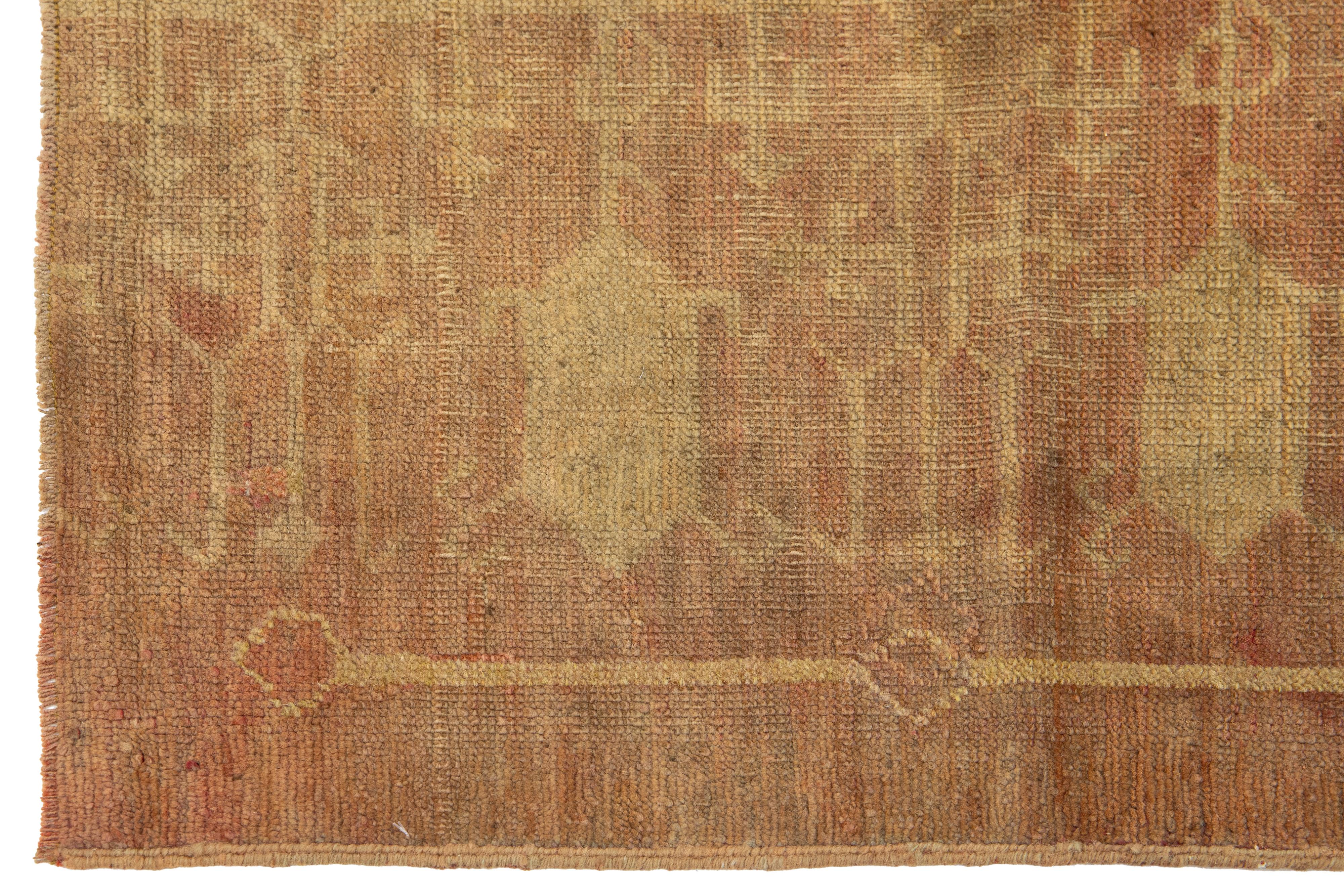 XX secolo 2 x 6 Runner in lana ruggine turco anatolico vintage realizzato a mano in vendita