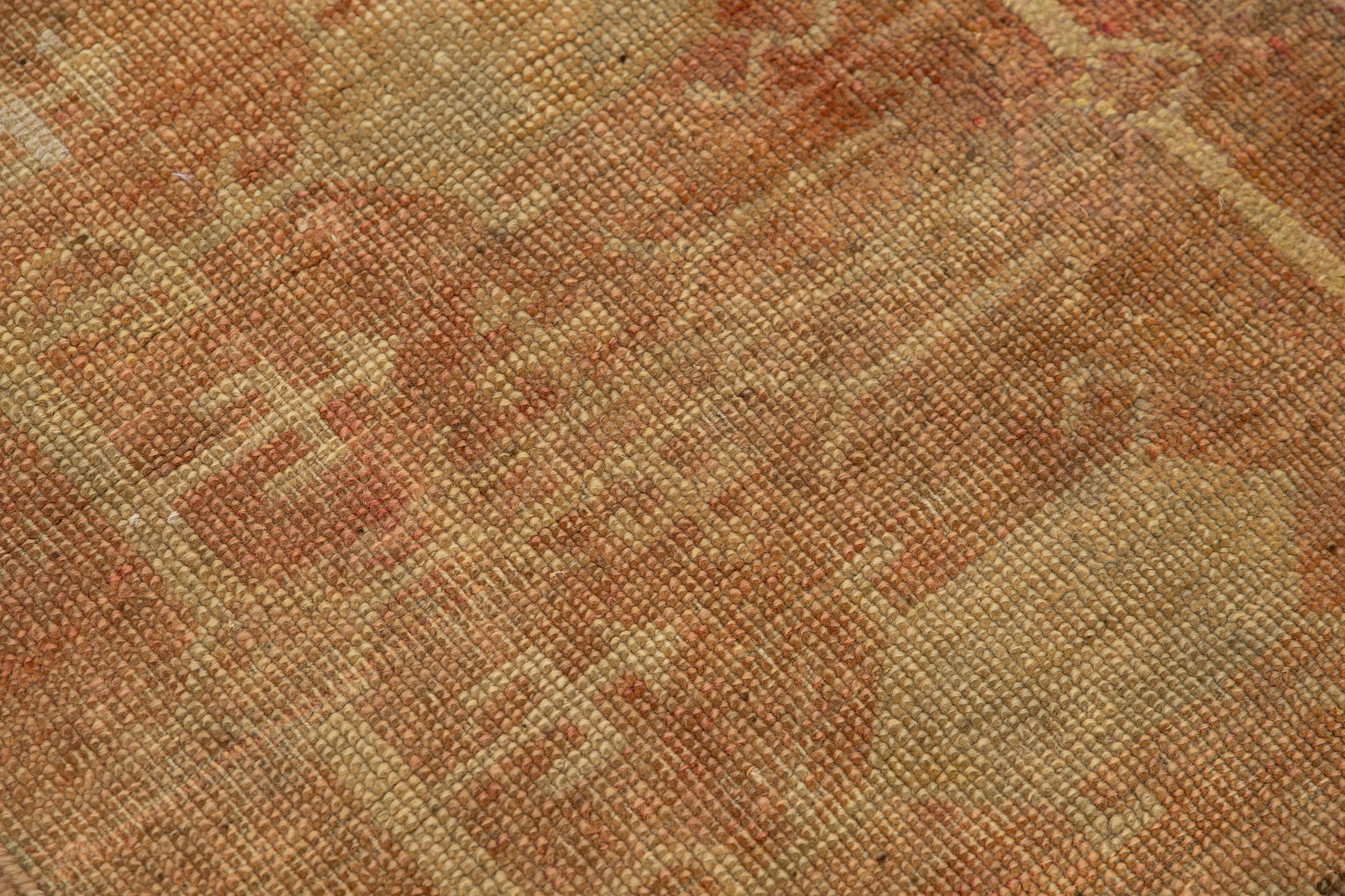 Lana 2 x 6 Runner in lana ruggine turco anatolico vintage realizzato a mano in vendita