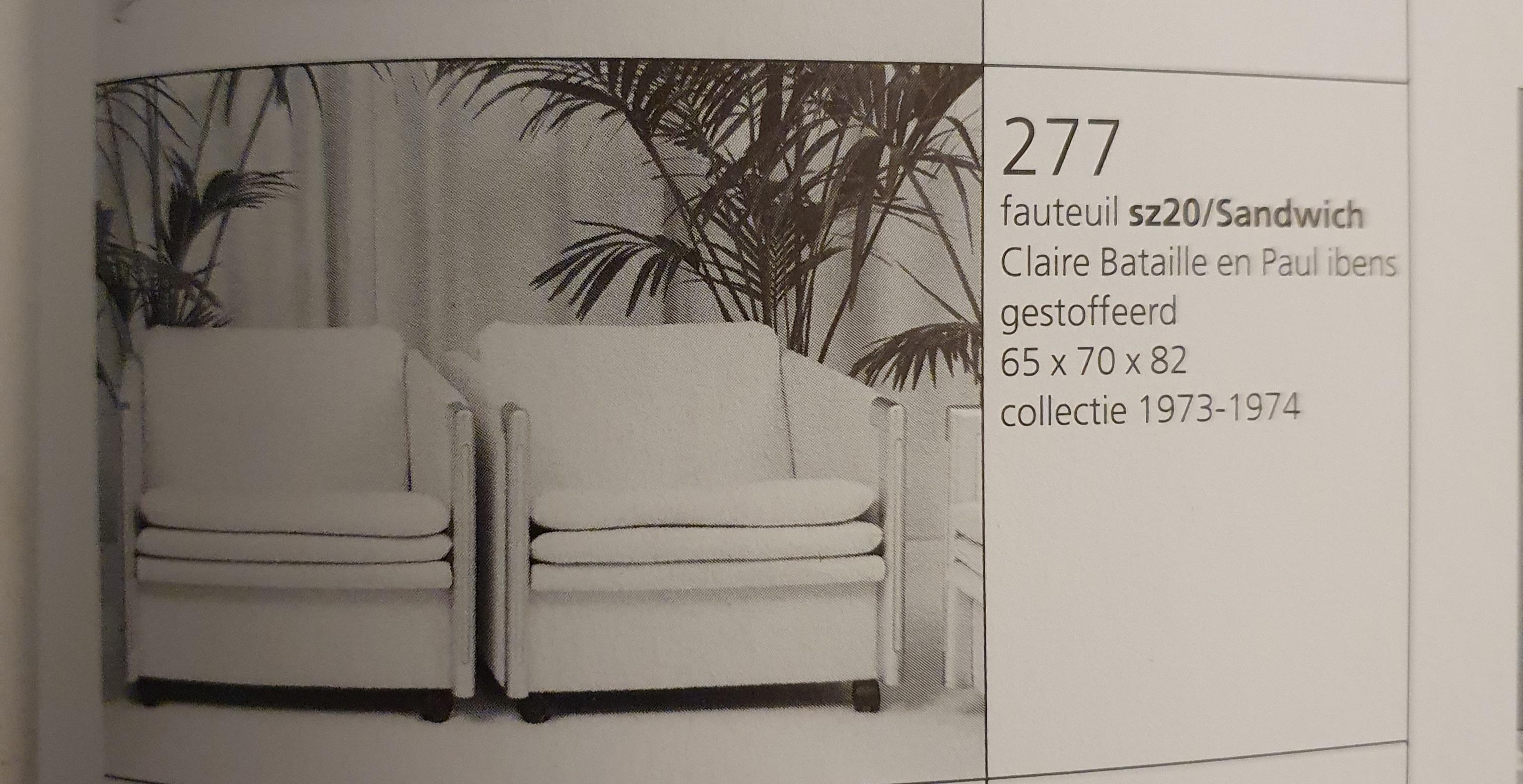 2 x Armchair (sz20) 1 x sofa (bz20) model Sandwich. Design by Claire Bataille  For Sale 6