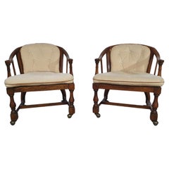 Vintage 2 x armchairs Drexel Heritage Furnishings Inc. USA By Shirley Brackett 