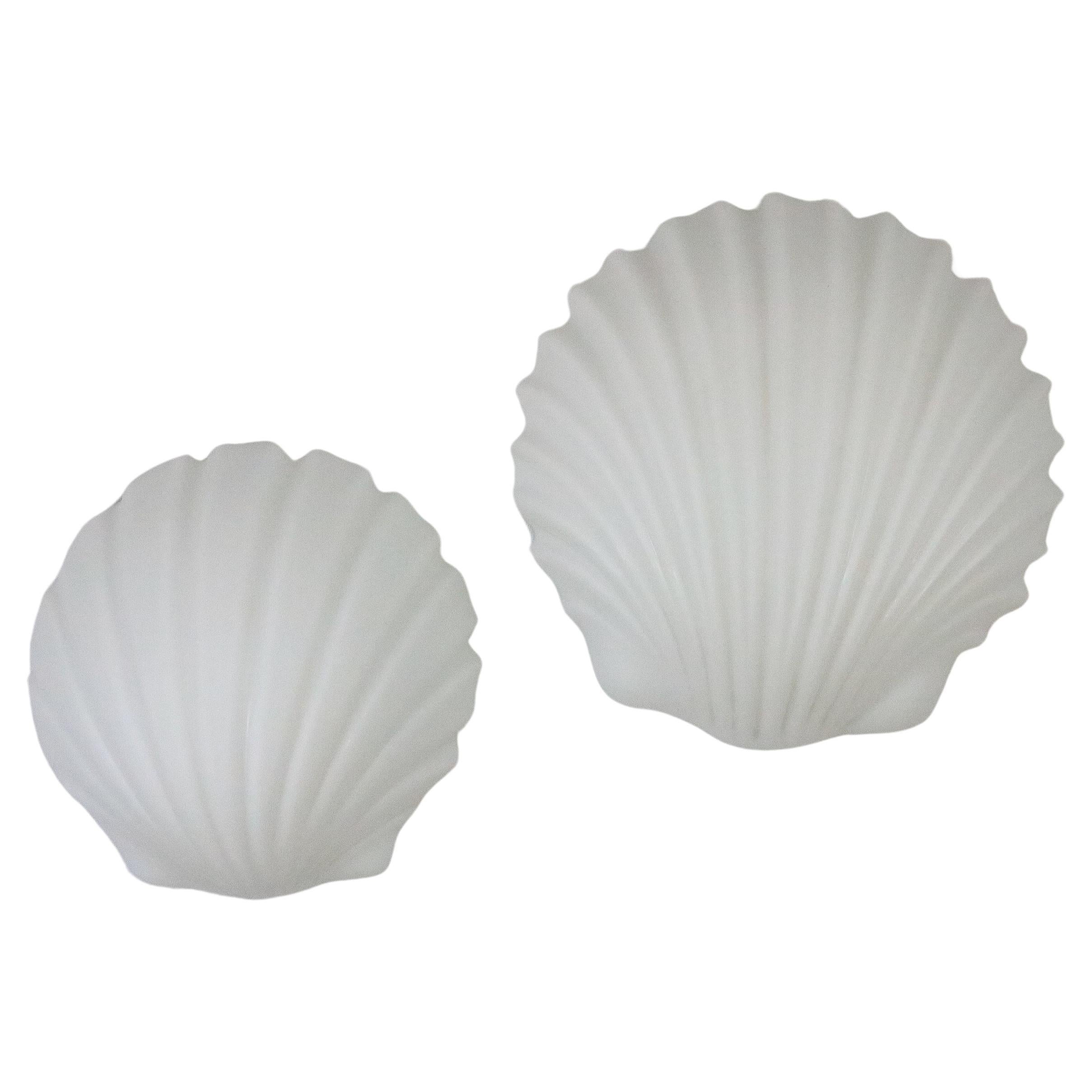 2 x Double Wall Lamp, Wall Sconce, Glass Balls, Brass, Leclaire, 1970s