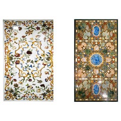 2 x Italian Pietra Dura Rectangular 