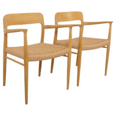 2 x Niels Otto Moller dining chairs  Model 56  Oak  Restored