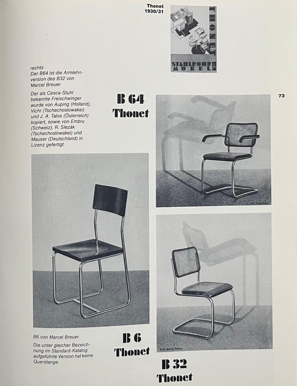 2 x original Bauhaus Armchair, B64 by Marcel Breuer for Thonet 1930 (Cescachair) For Sale 3