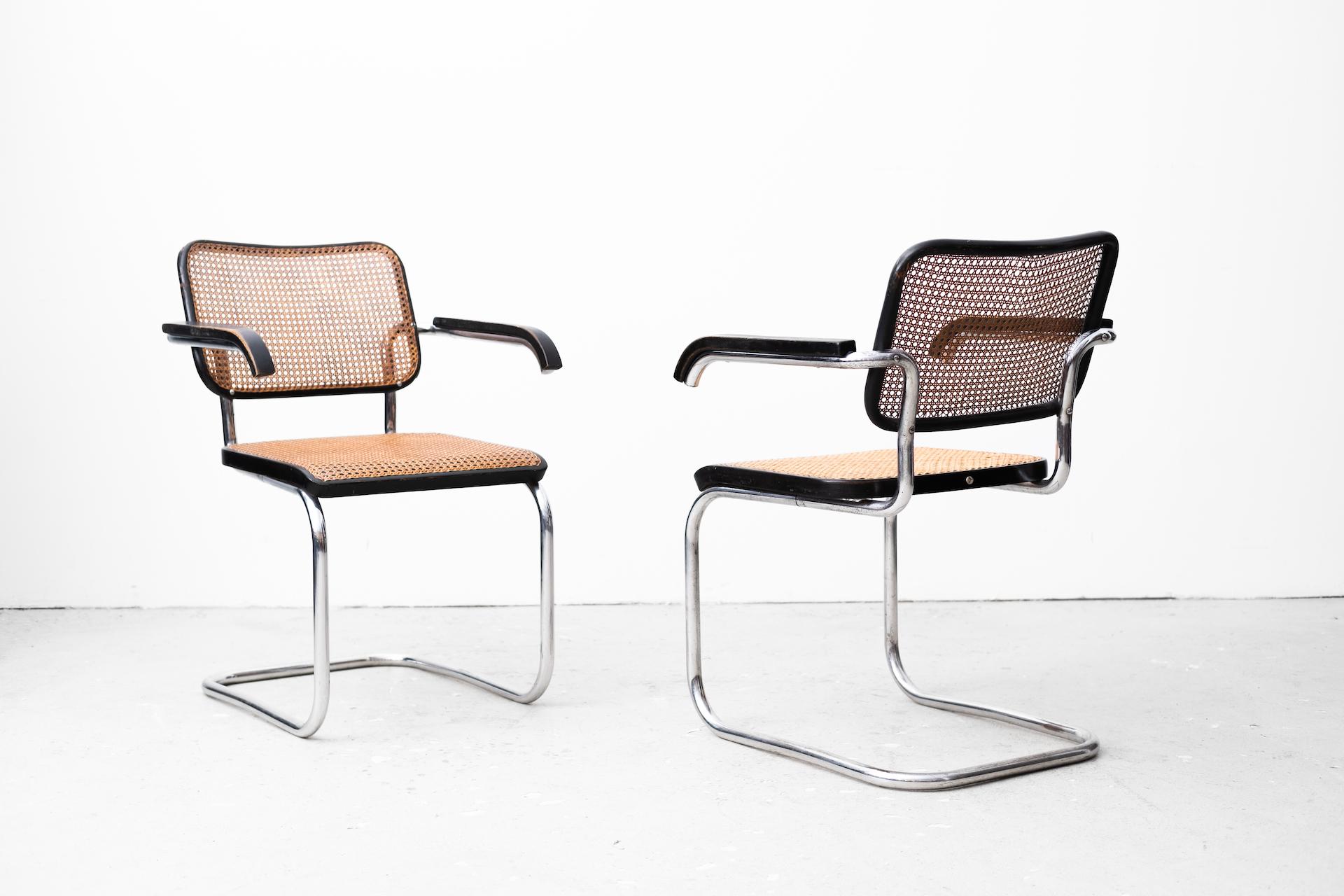 2 x original Bauhaus Armchair, B64 by Marcel Breuer for Thonet 1930 (Cescachair) For Sale 6