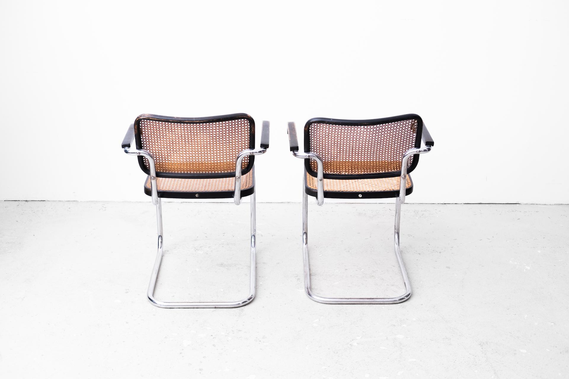 2 x original Bauhaus Armchair, B64 by Marcel Breuer for Thonet 1930 (Cescachair) For Sale 9