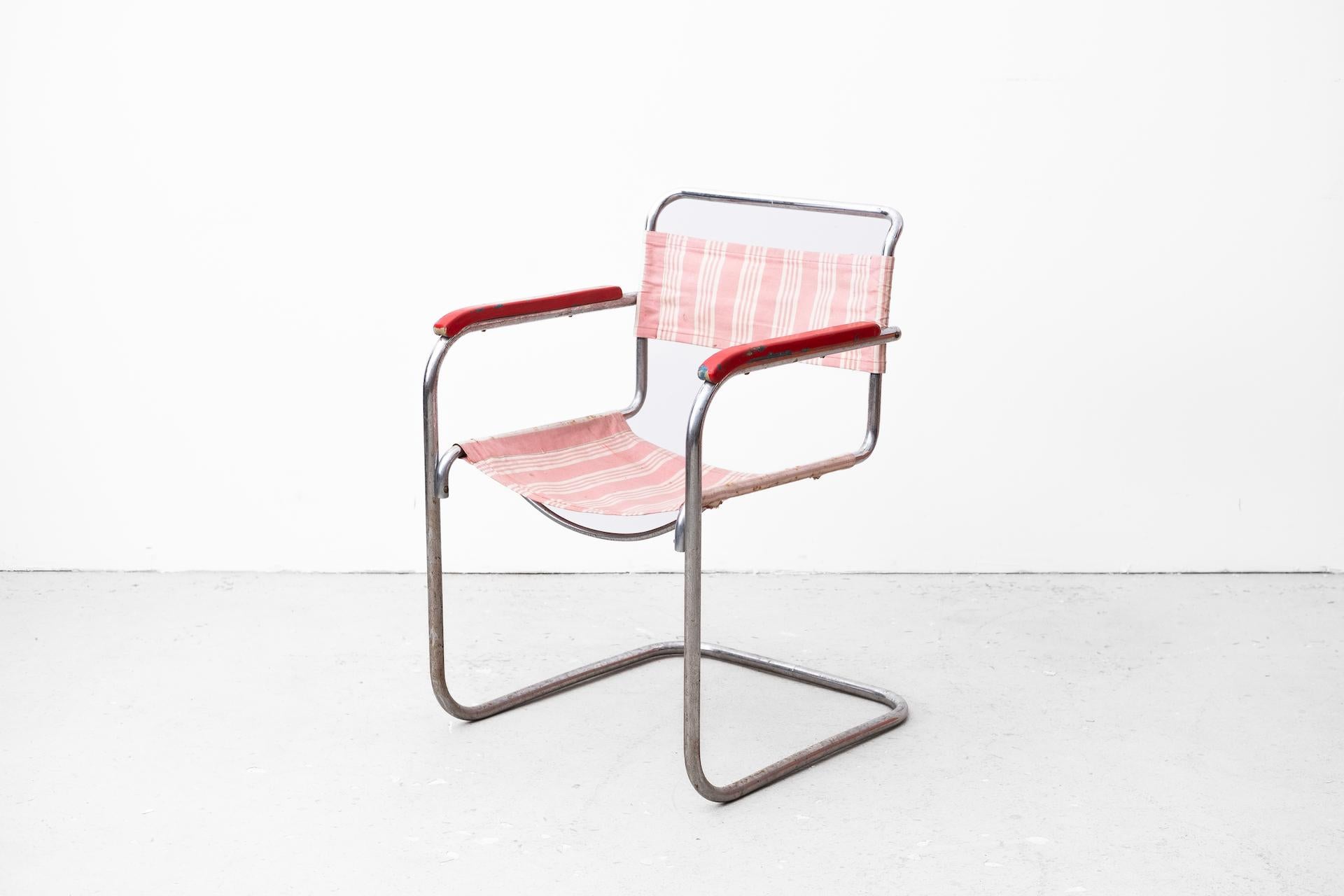 2 x Original Bauhaus Stahlrohr Stuhl, Marcel Breuer für Slezak (Modell K8), 1930 im Angebot 13