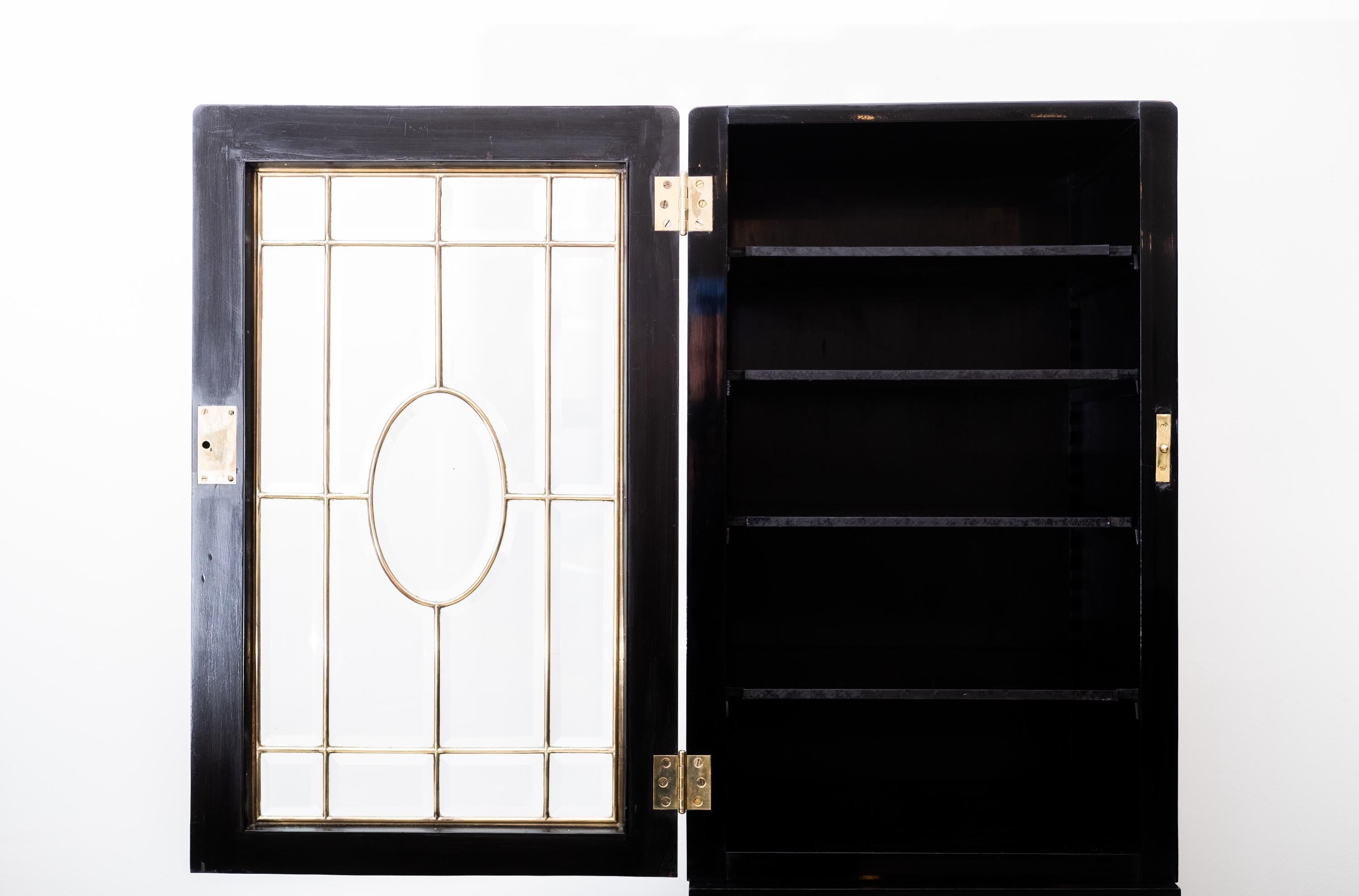 2 x original secessionist pillar cabinet by Sigmund Oppenheim (Vienna ca. 1910) For Sale 8