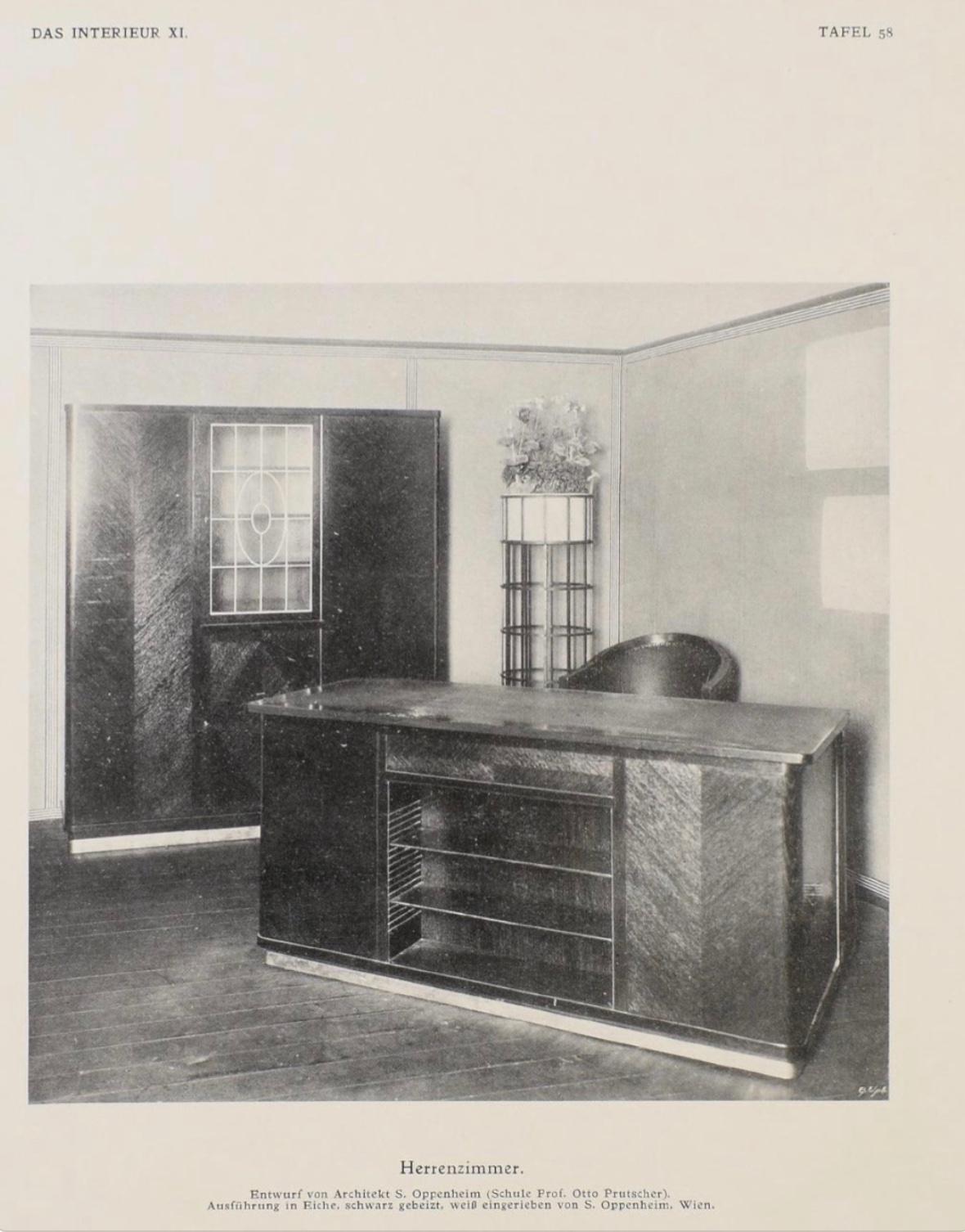 Vienna Secession 2 x original secessionist pillar cabinet by Sigmund Oppenheim (Vienna ca. 1910) For Sale