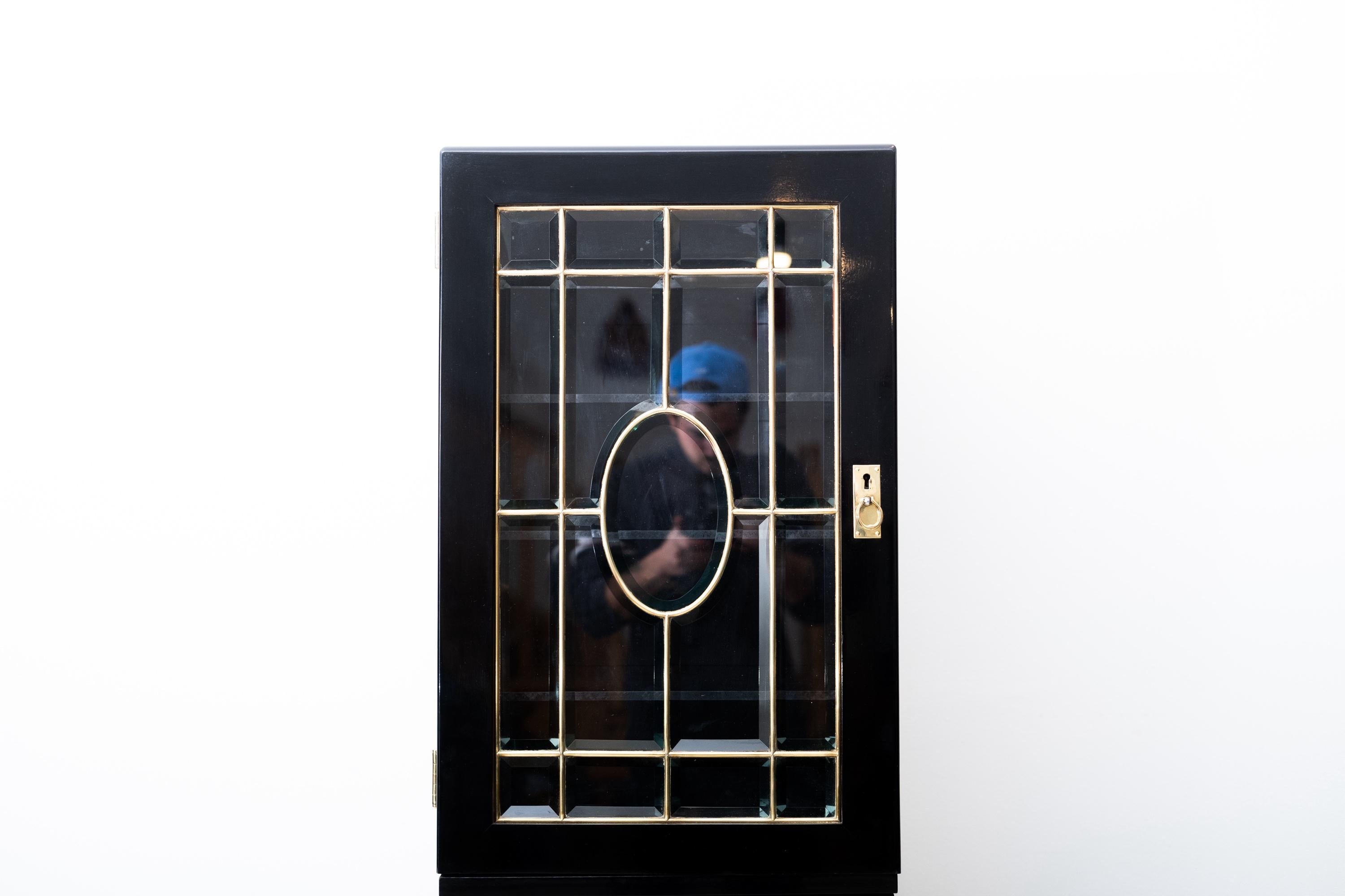 Early 20th Century 2 x original secessionist pillar cabinet by Sigmund Oppenheim (Vienna ca. 1910) For Sale