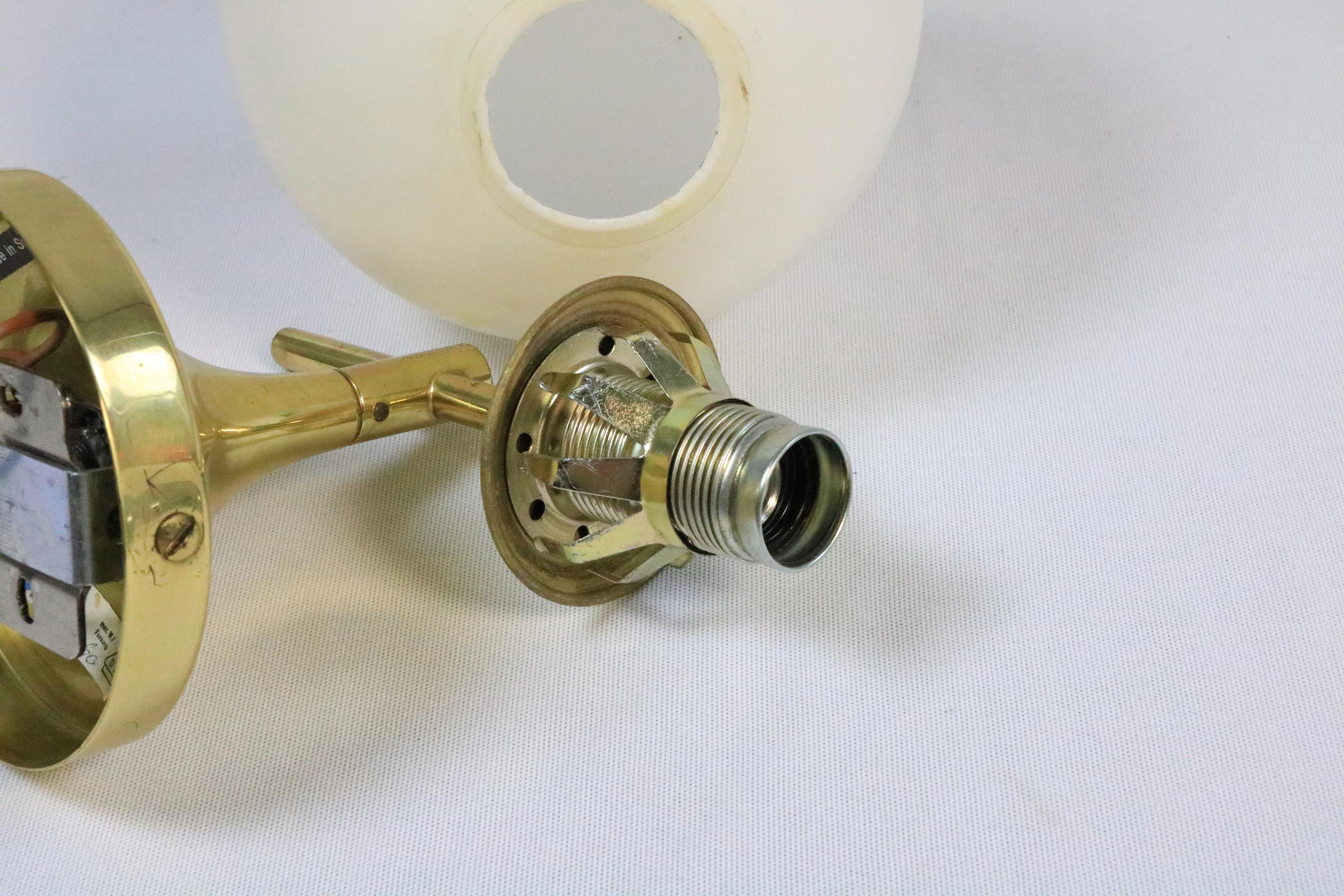 2 x Wall Lamp, Wall Sconce, Glass Balls, by TEMDE, Brass, 1970s For Sale 2