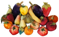20 Antique Plush Velvet Fruit & Vegetables Stuffed Pillow Centerpiece Display