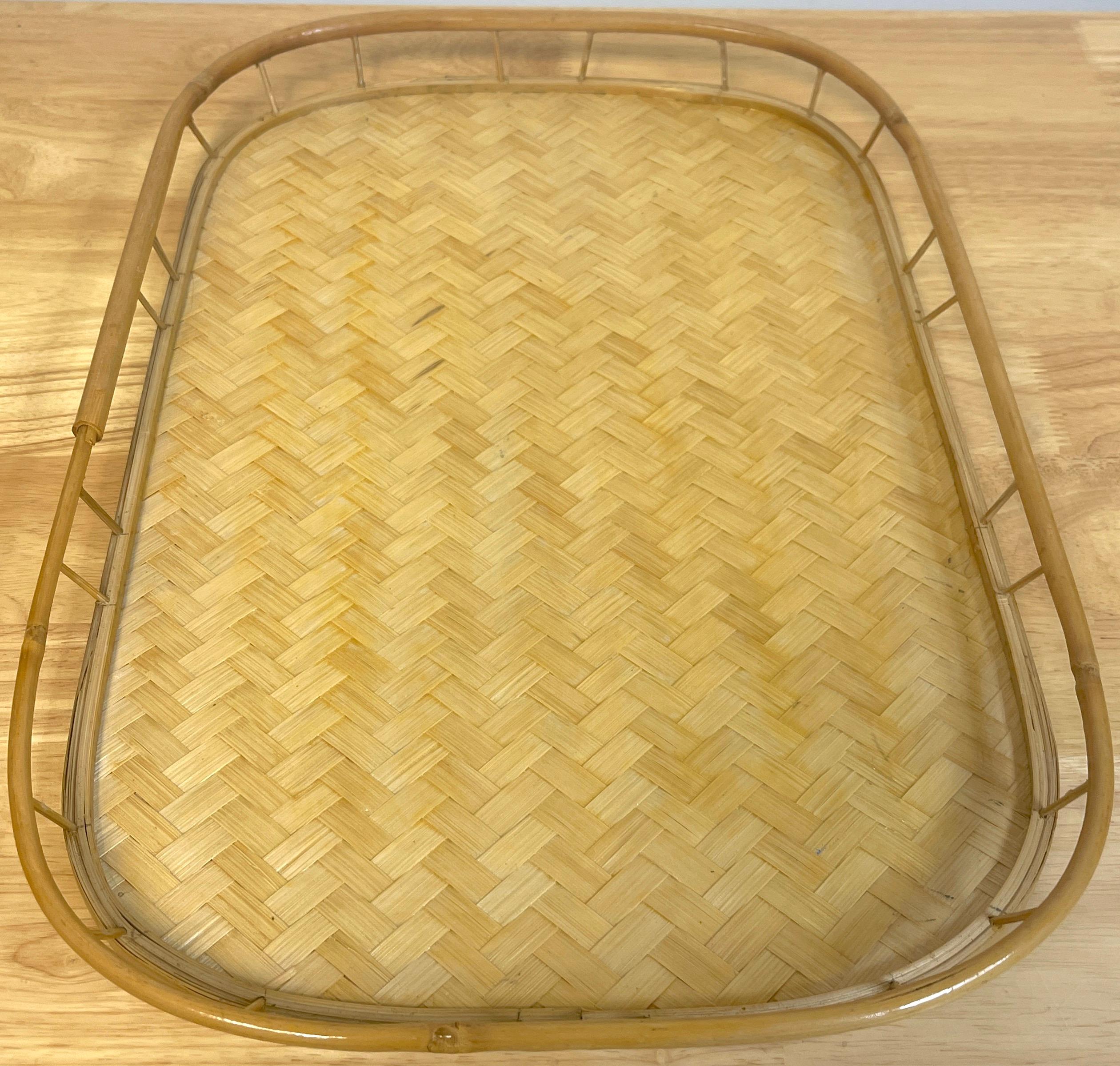 20th Century 20 Canton Woven Bamboo Gallery Trays For Sale