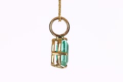 2.0-Carat 14K Colombian Emerald Cut Solitaire Gold Pendant