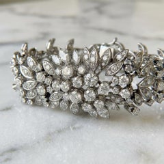 20 Carat Art Deco Diamond Platinum Bracelet