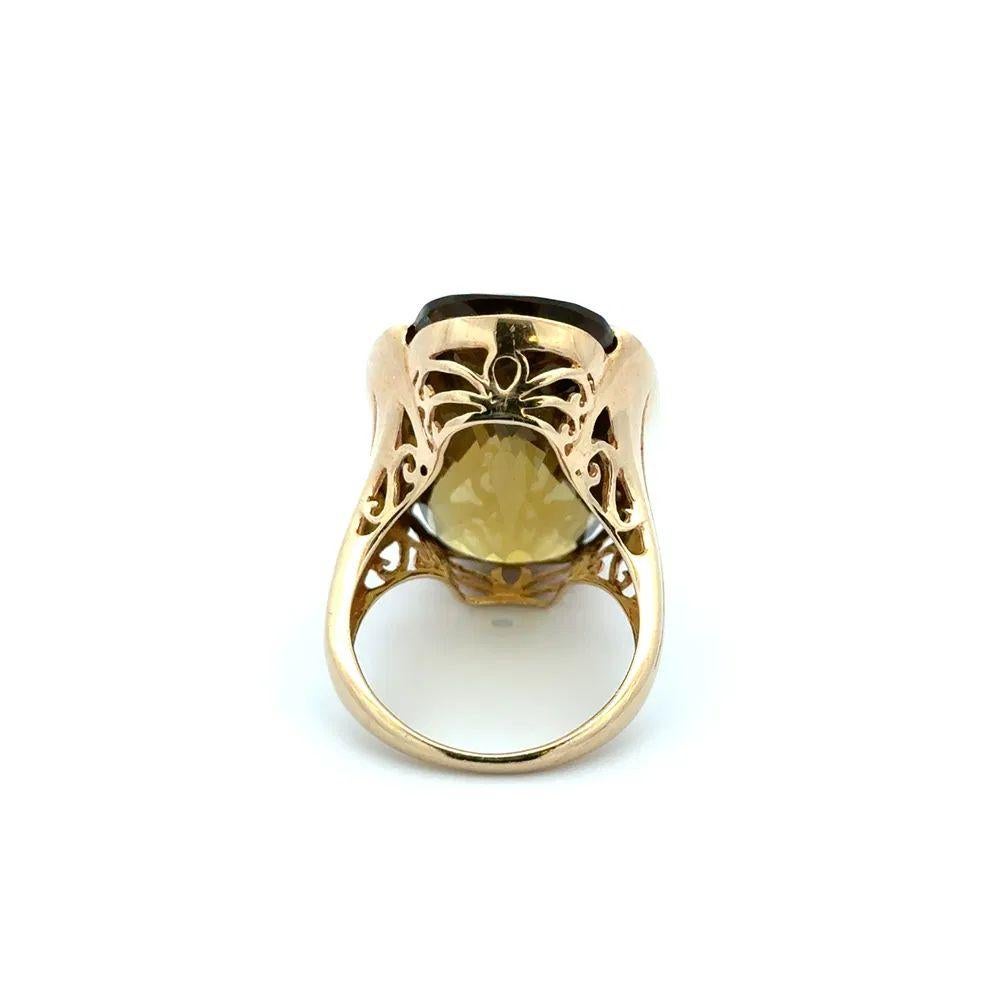 Anello da cocktail d'epoca con quarzo a scacchiera e diamanti da 20 carati In condizioni ottime in vendita a Montreal, QC