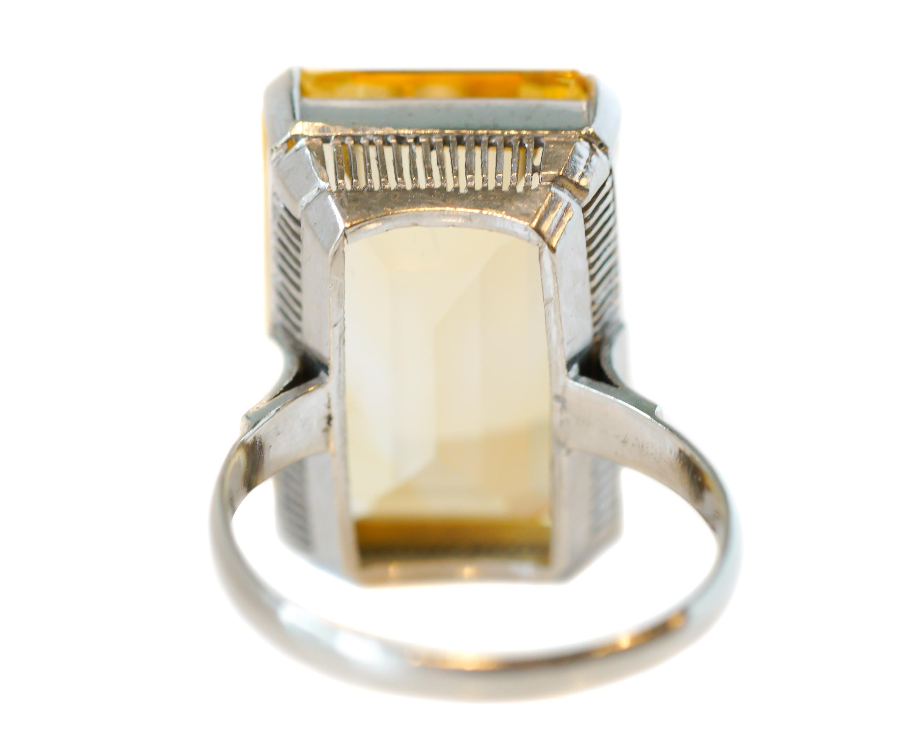 citrine white gold ring