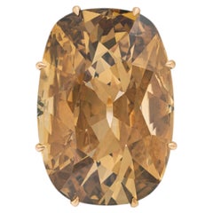 20 Carat Cushion Statement Fancy Yellow 14K  Royal Radiance Diamond Ring