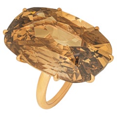 20 Carat Cushion Statement Fancy Yellow 14K  Royal Radiance Diamond Ring