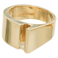 Vintage .20 Carat Diamond 14k Yellow Gold Slide Band Ring 