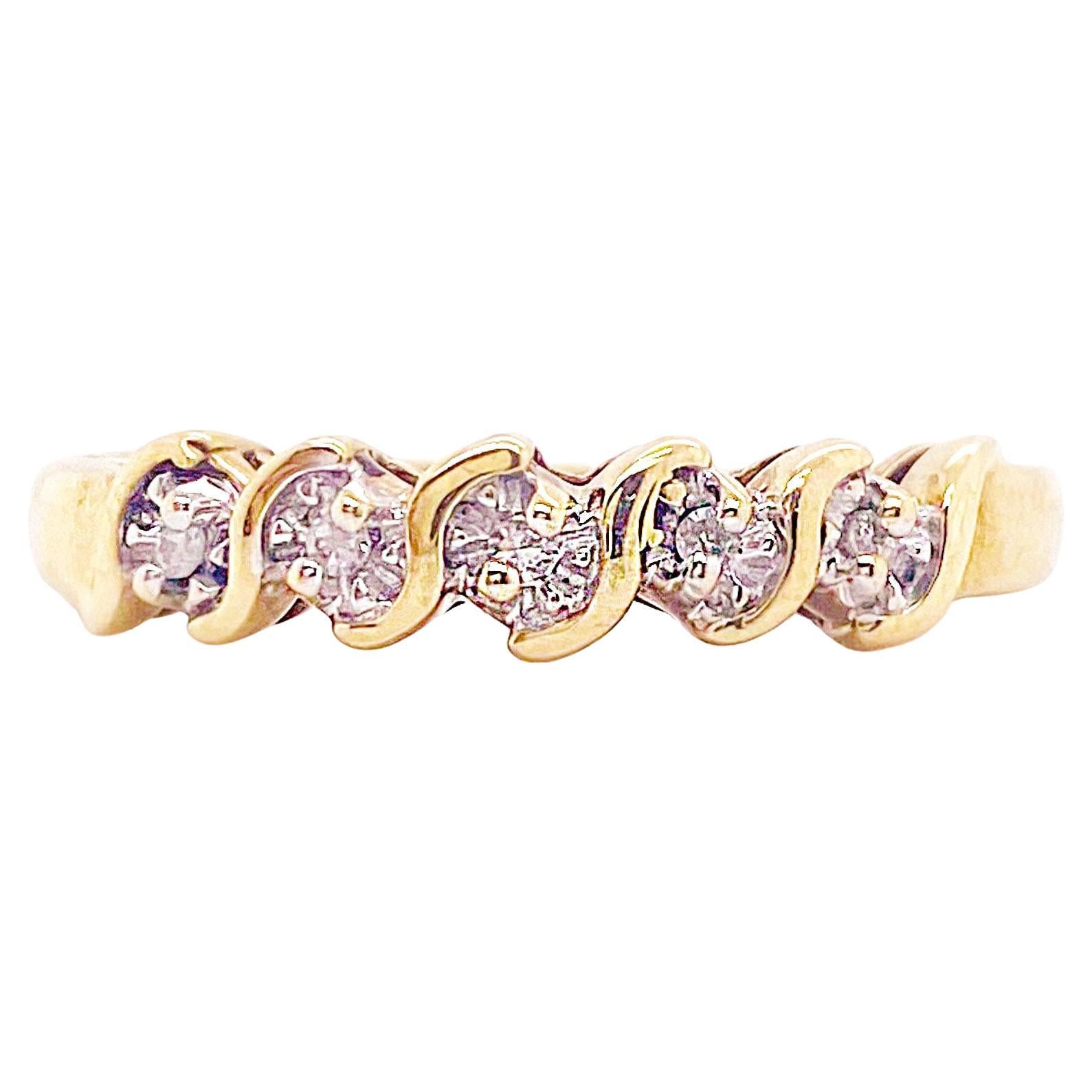 Bracelet Estate Swirl Diamonds .20 Carat Diamonds in Illusion Plates 10K Yellow Gold