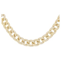20 Carat Diamond Link Round Brilliant Cut Necklace 