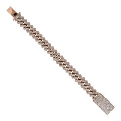 20 Carati Diamante Pave Bracciale Cubano A Link 14 Carati in Stock