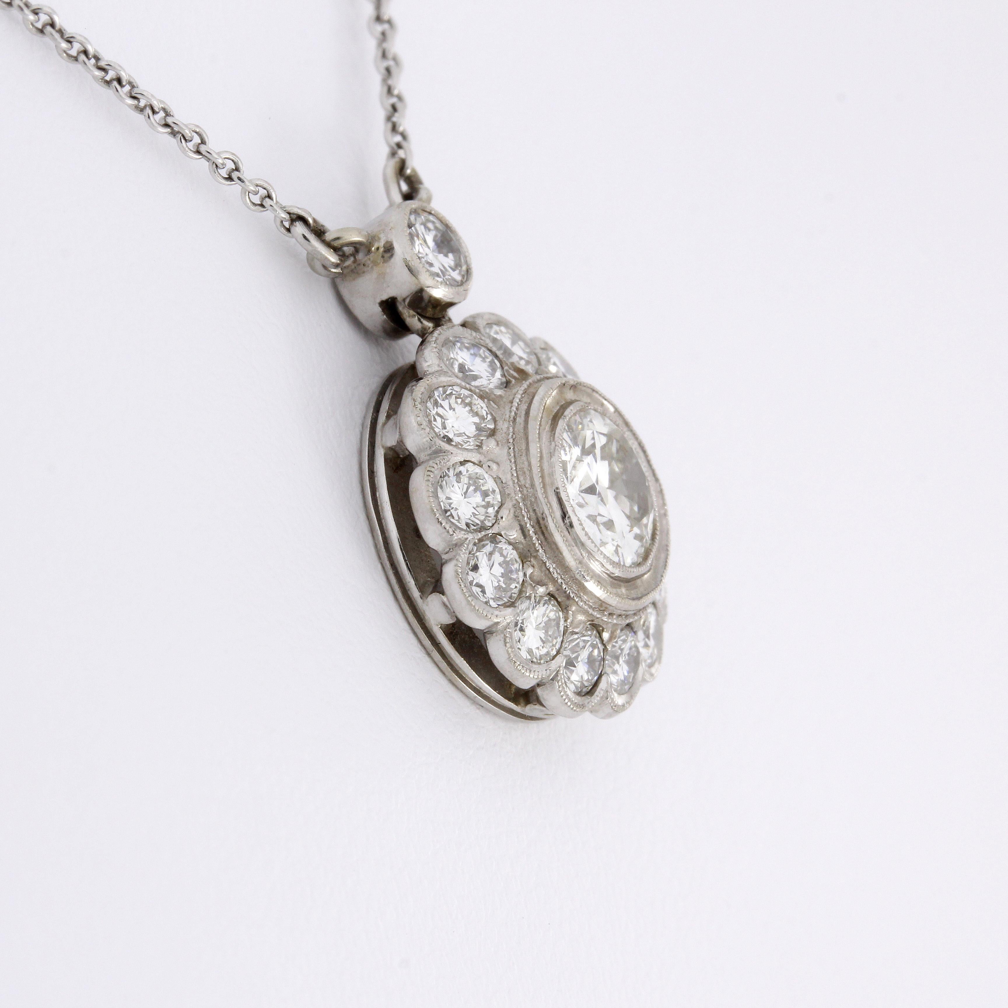 Brilliant Cut 2.0 Carat Diamond Pendant Necklace