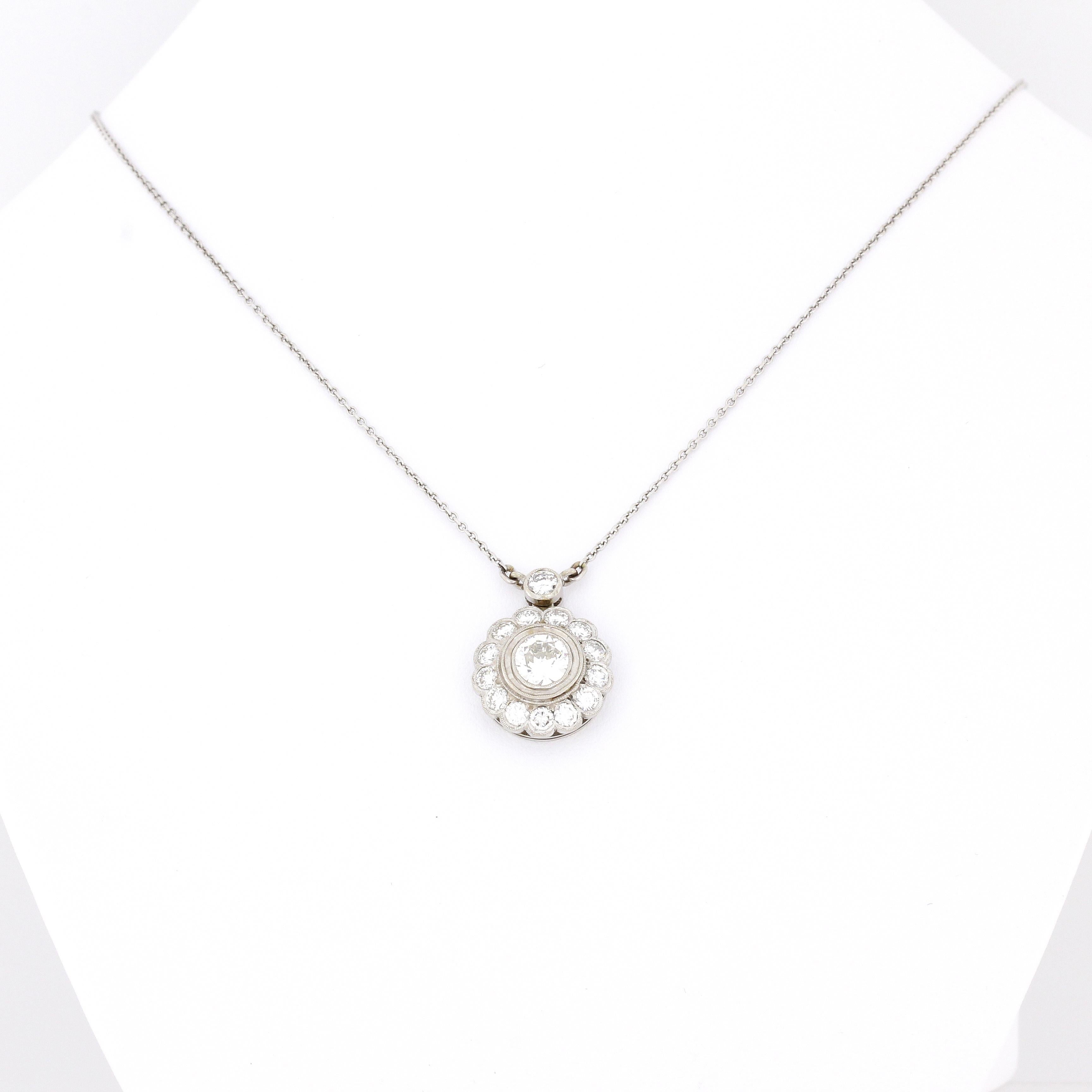 2.0 Carat Diamond Pendant Necklace In Good Condition In Berlin, DE