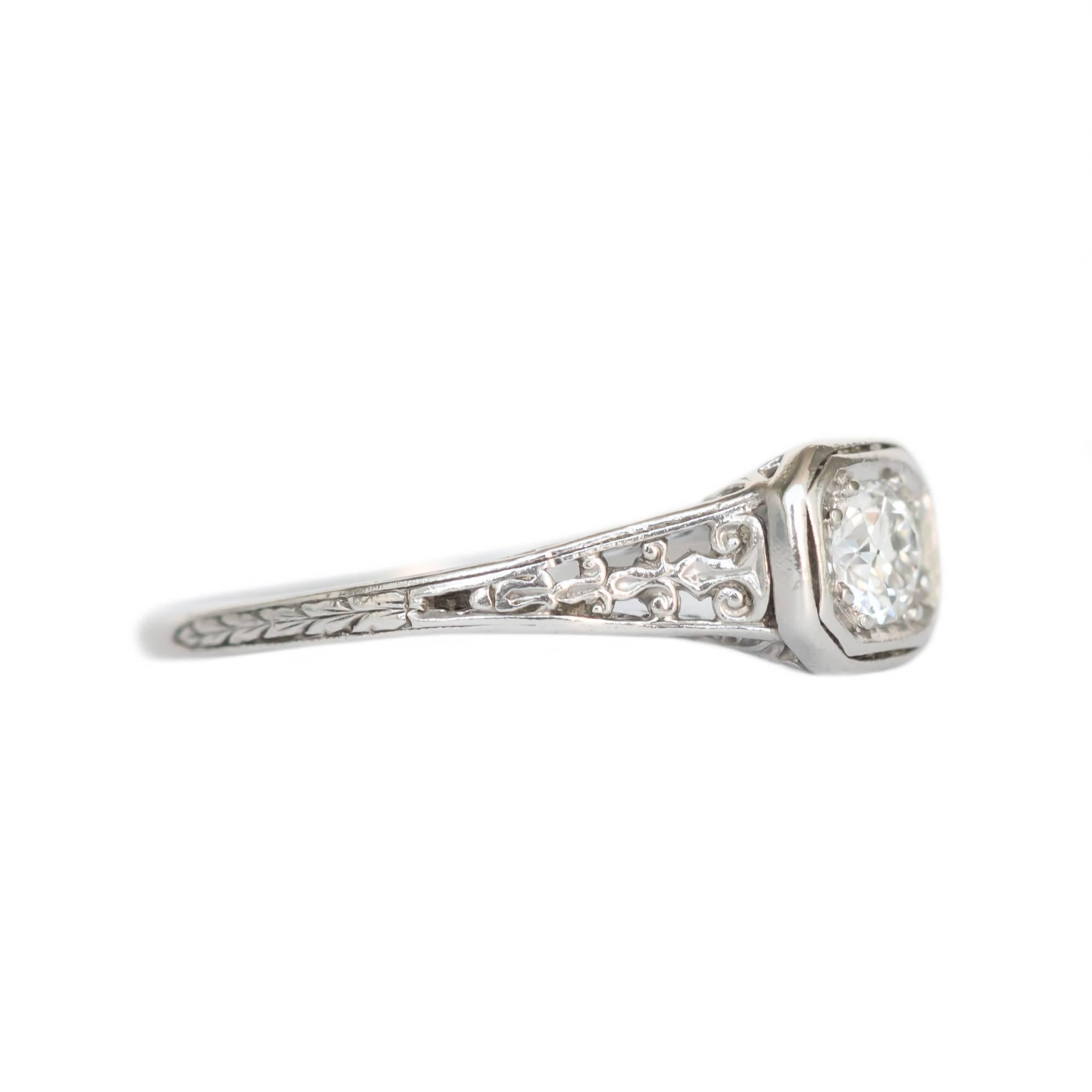 Art Deco .20 Carat Diamond Platinum Engagement Ring
