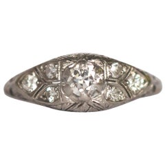 Antique .20 Carat Diamond Platinum Engagement Ring