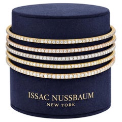 20 Carat Diamond Yellow Gold Rose Gold White Gold Layered Bracelet Bangle Set