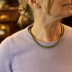 20 Carat Emerald Riviere Necklace Set in 18 Karat Gold