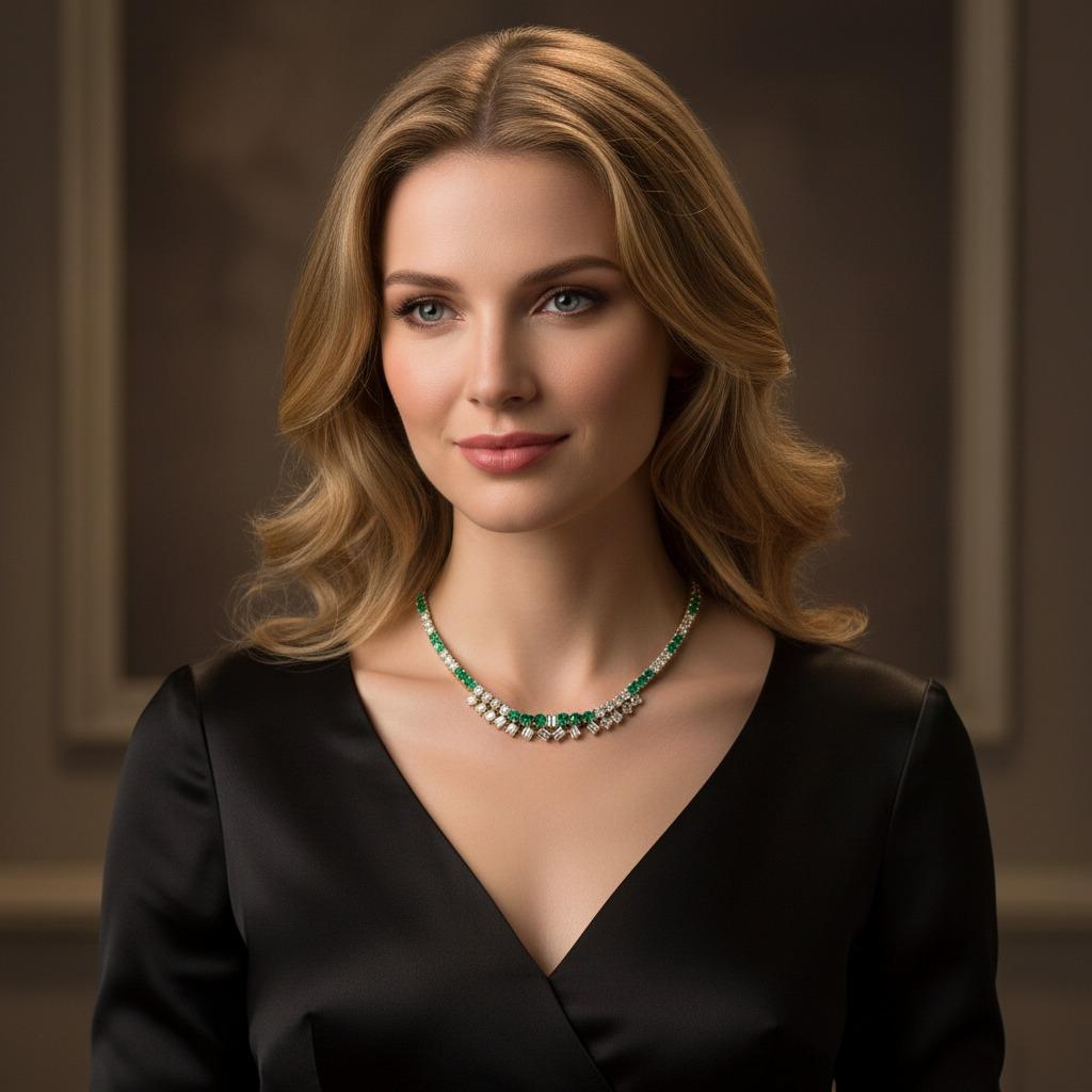 Contemporain Collier d'émeraudes et de diamants de 20 carats en or jaune 18K en vente