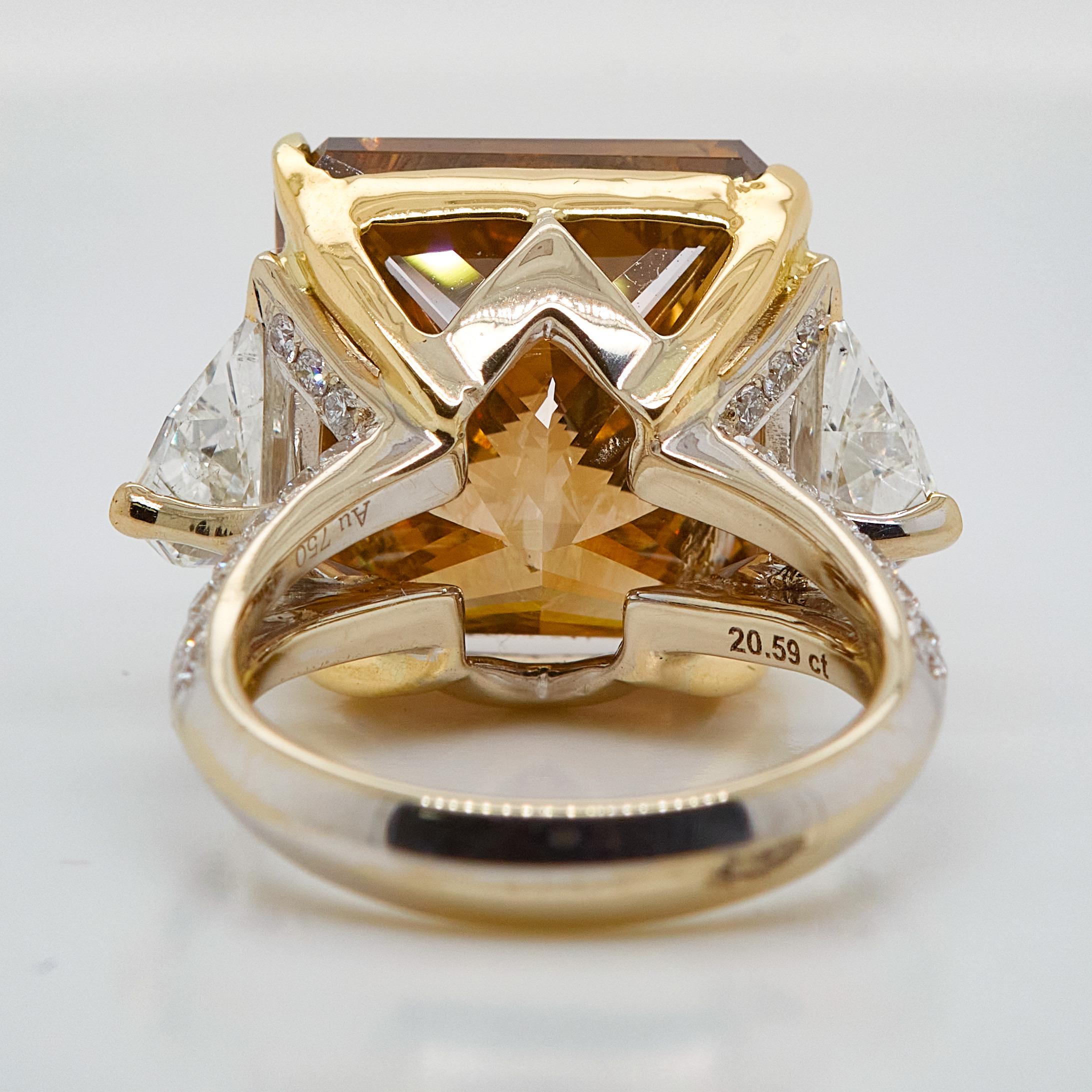 20 Karat Ausgefallener tiefbrauner orangefarbener Diamant-Verlobungsring, GIA-zertifiziert (Zeitgenössisch) im Angebot