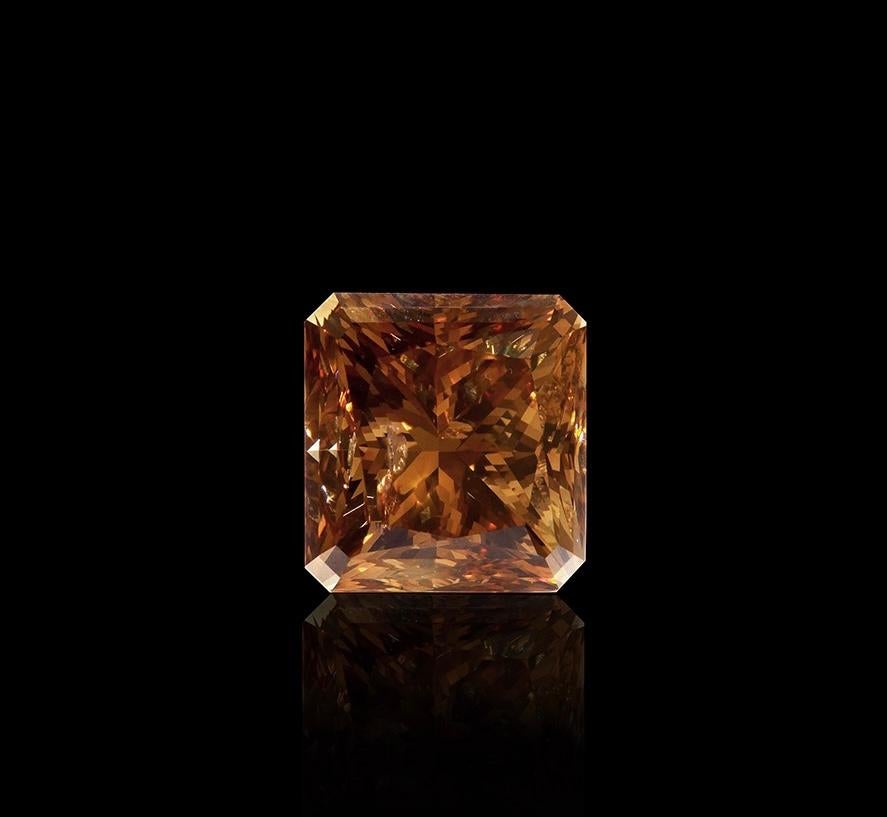20 Karat Ausgefallener tiefbrauner orangefarbener Diamant-Verlobungsring, GIA-zertifiziert für Damen oder Herren im Angebot