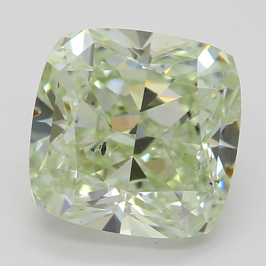Diamant fantaisie vert jauneâtre taille coussin de 2,0 carats, pureté SI2, certifié GIA en vente 1